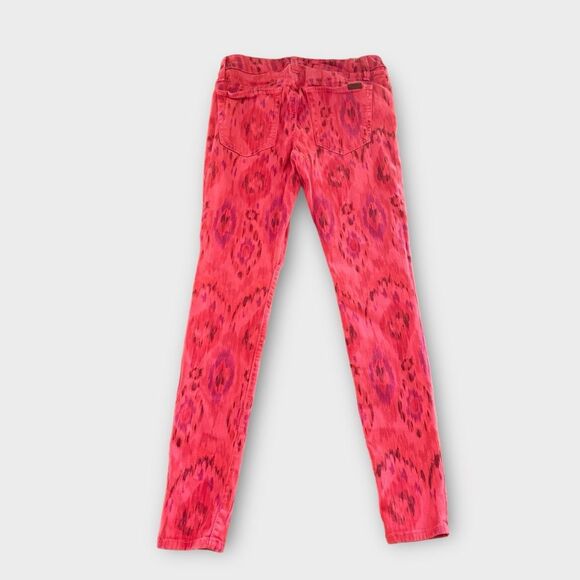 Joe’s Jeans Skinny Red Pink Patterned Pants Sz 26 Skinny Ankle - Picture 4 of 7